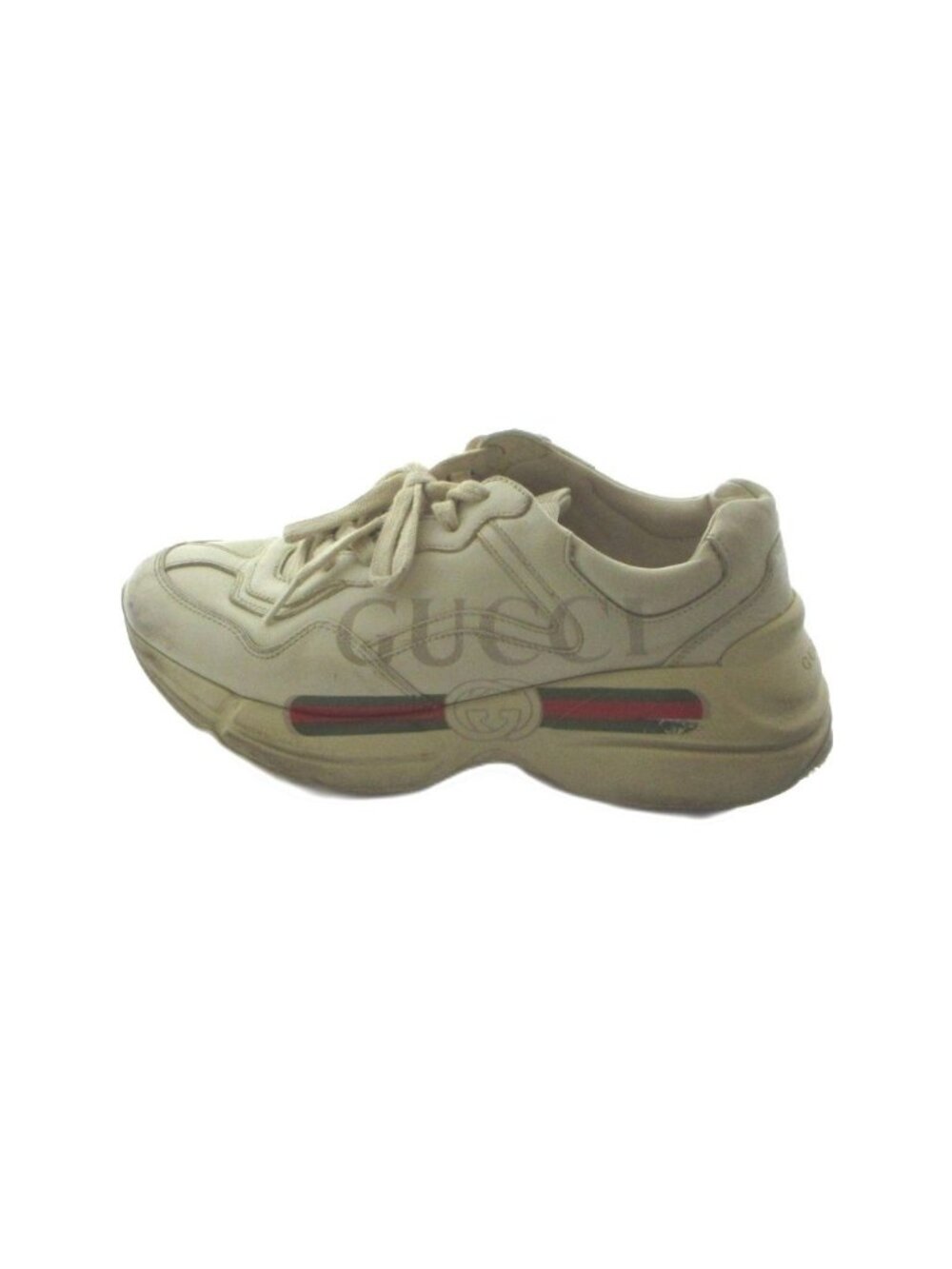 Gucci Sneakers Logo Sherry Line Leather White 5.5
